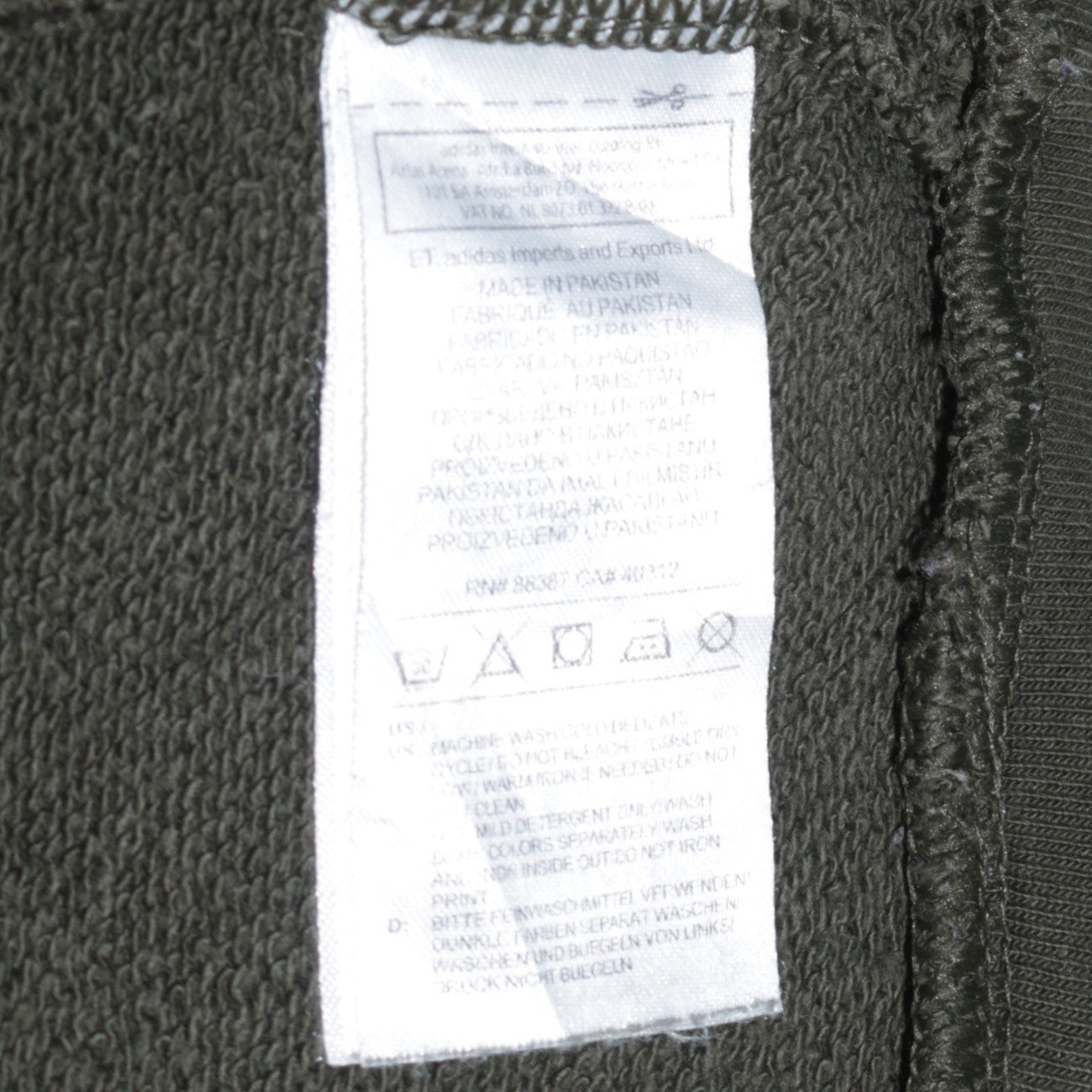 Adidas Mens Green Large Pullover Sweatshirt Crew Neck Logo