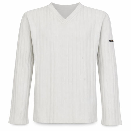 Timberland Men's White V-Neck Long Sleeve Pullover Sweatshirt L