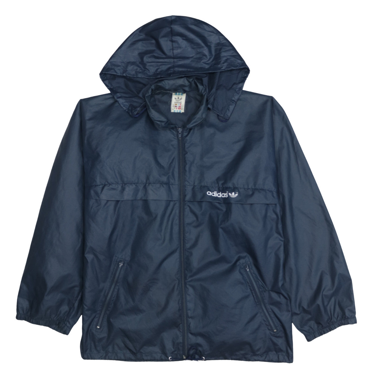Adidas Men's Blue Windbreaker Hooded Sports Jacket Size L