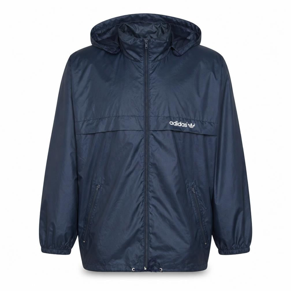 Adidas Men's Blue Windbreaker Hooded Sports Jacket Size L