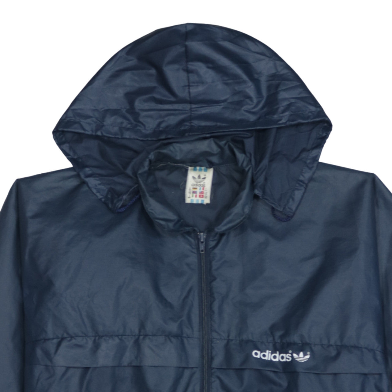 Adidas Men's Blue Windbreaker Hooded Sports Jacket Size L