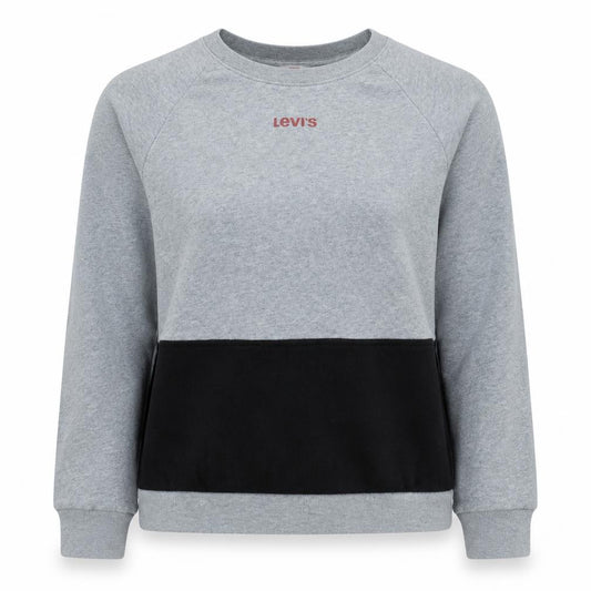 Levi's Womens Grey Sweatshirt Small Logo Pullover Contrast Hem