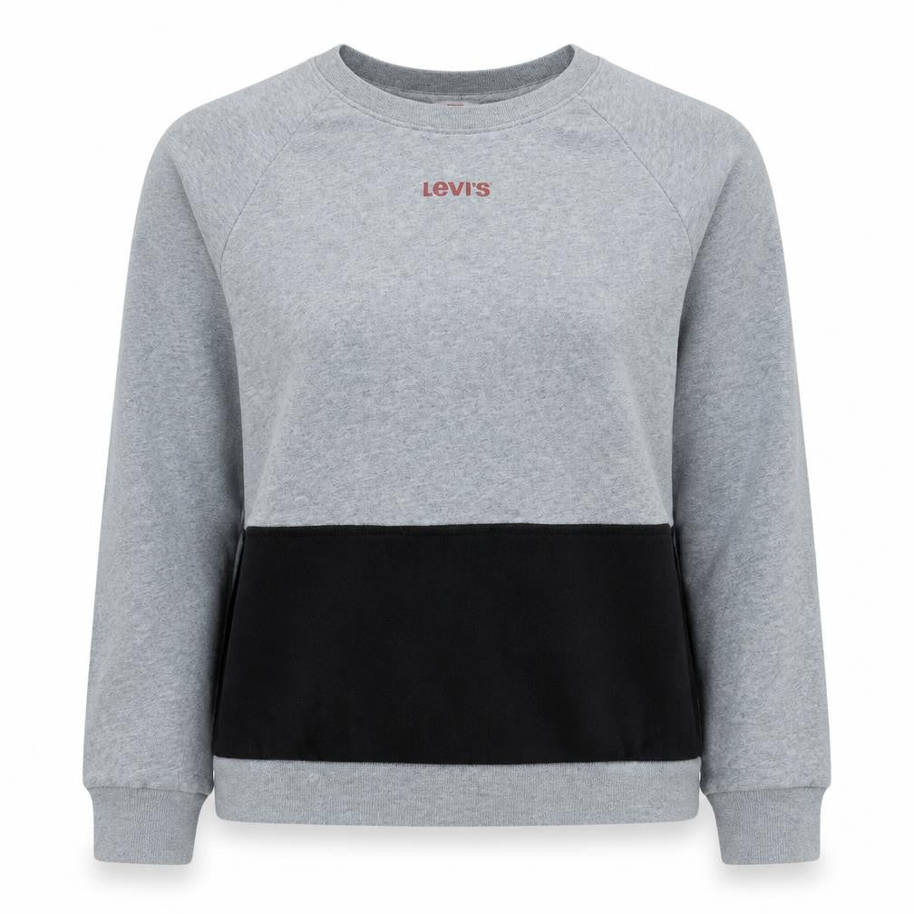 Levi's Womens Grey Sweatshirt Small Logo Pullover Contrast Hem