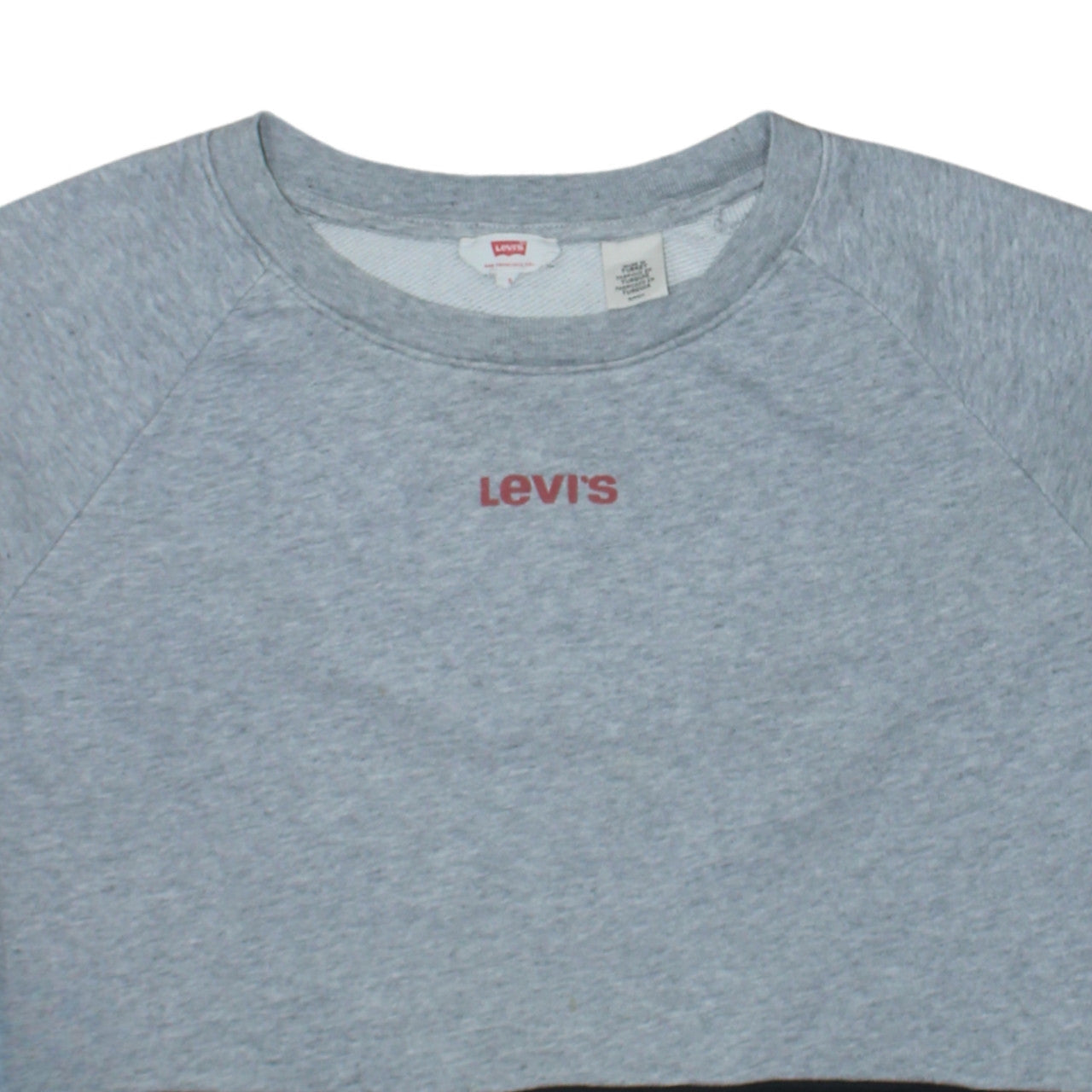 Levi's Womens Grey Sweatshirt Small Logo Pullover Contrast Hem