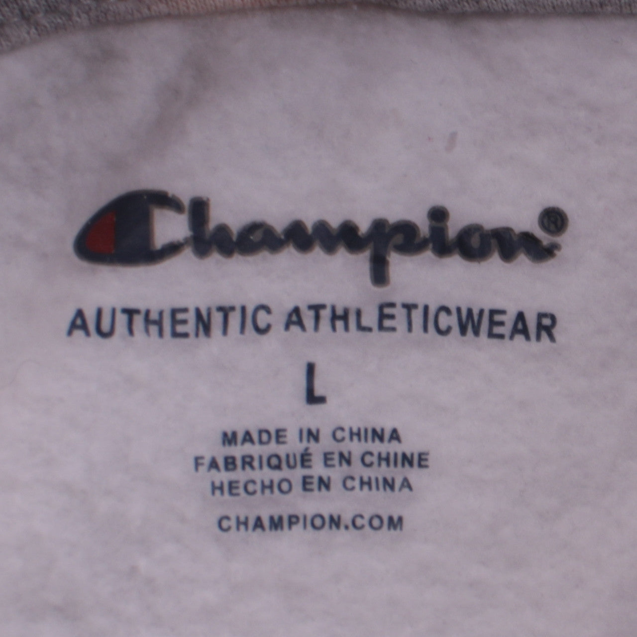 Champion Women White Hoodie L Logo Pullover Cotton Blend
