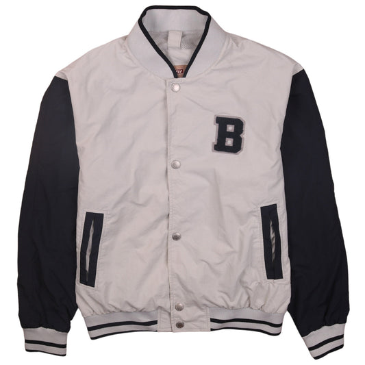 Brugi Boys Beige & Black Varsity Style Sweatshirt S Full Snap Jacket