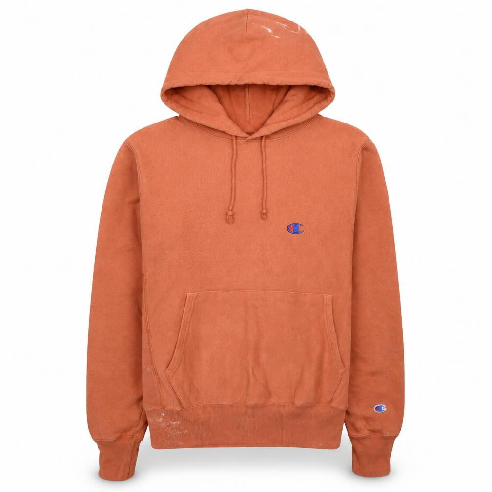 Champion Men's Orange Small Reverse Weave Pullover Hoodie