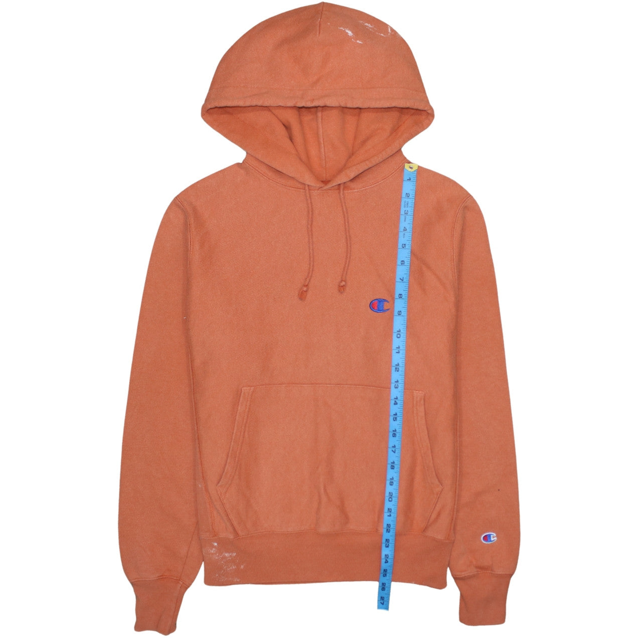 Champion Men's Orange Small Reverse Weave Pullover Hoodie