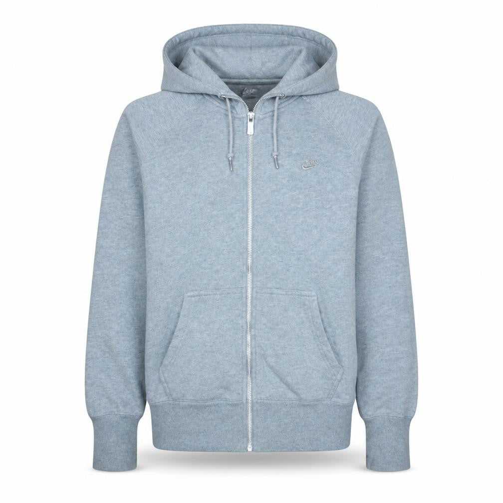Nike Men's Grey Full Zip Hoodie M Sportswear Cotton