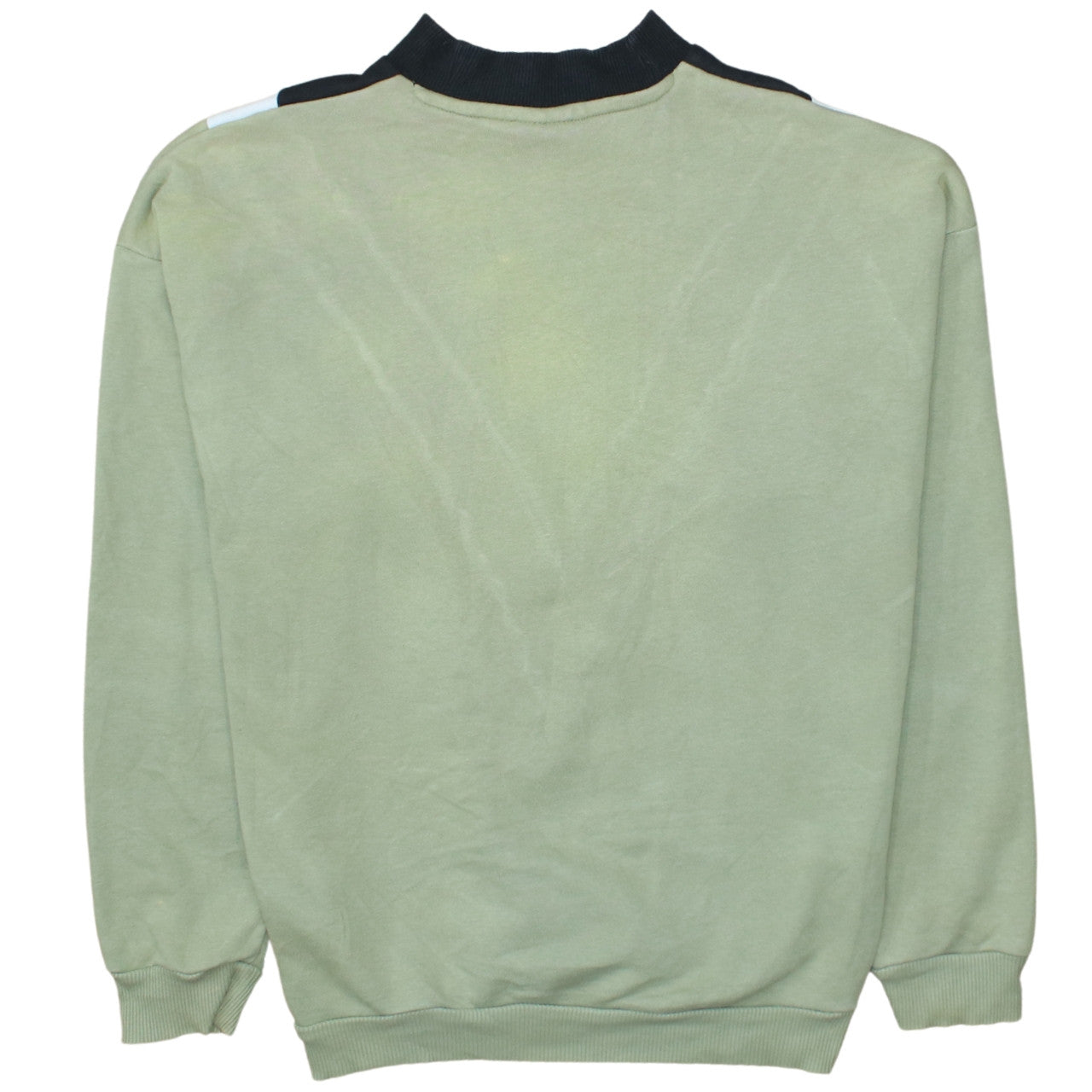 Adidas Women Khaki Colourblock Sweatshirt L Logo Crew Neck Vintage Style