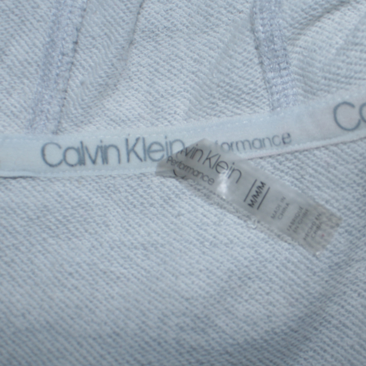 Calvin Klein Men’s Grey Full Zip Hoodie Size M Lightweight Logo Trim