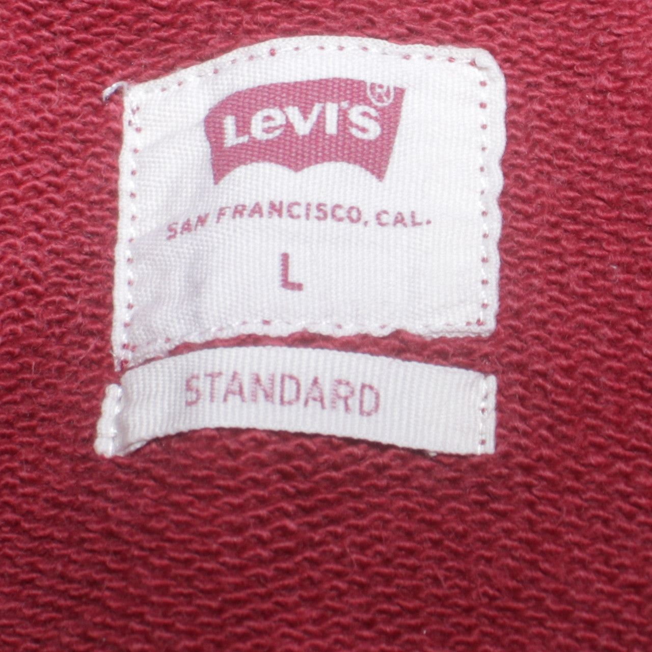 Levi's Men's Red Pullover Hoodie Size L Regular Fit Sweatshirt