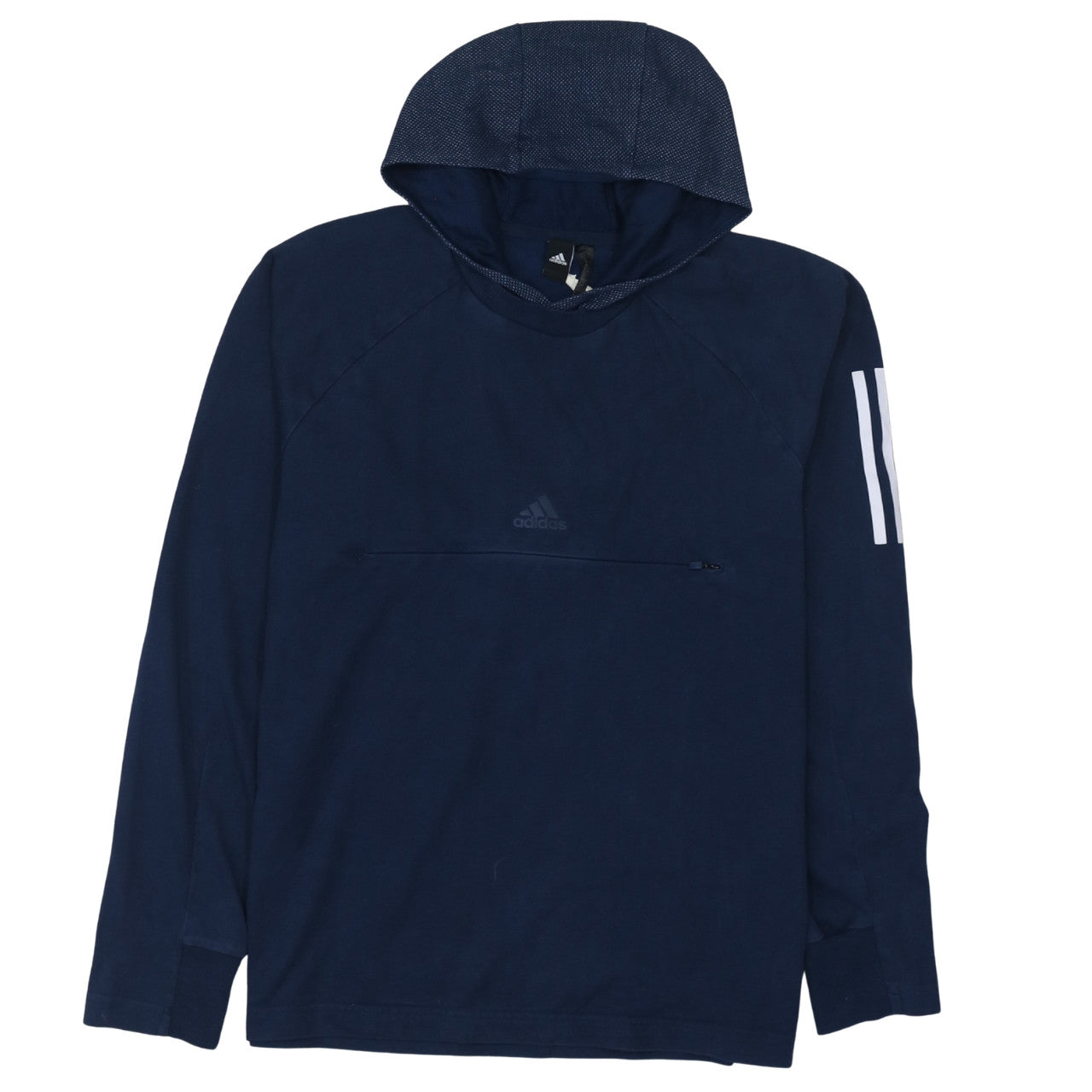 Adidas Men's Navy Blue Long Sleeve Pullover Hoodie Size L