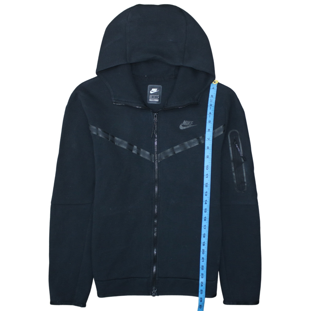 Nike Men's Black Full Zip Hoodie Medium Regular Fit Fleece