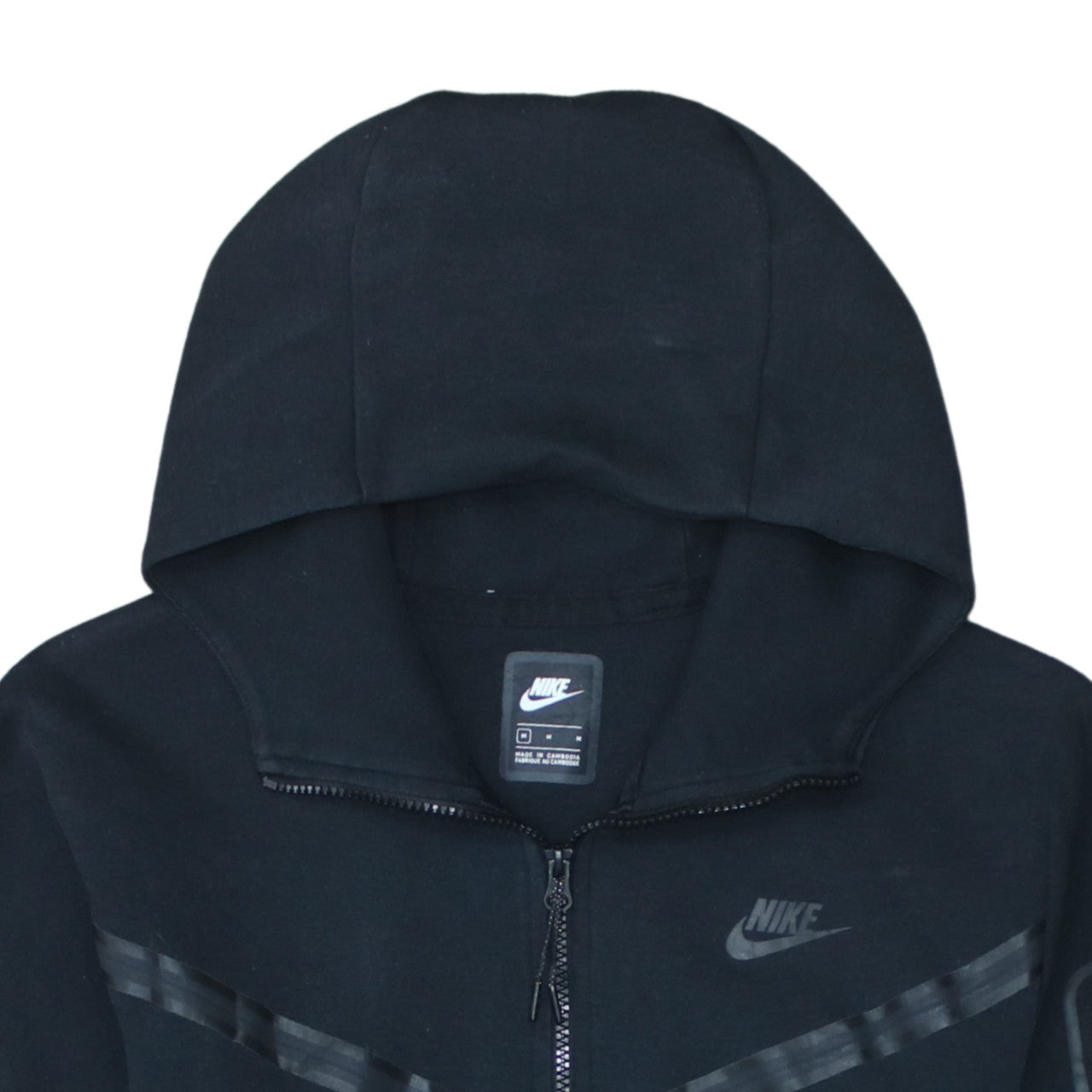 Nike Men's Black Full Zip Hoodie Medium Regular Fit Fleece