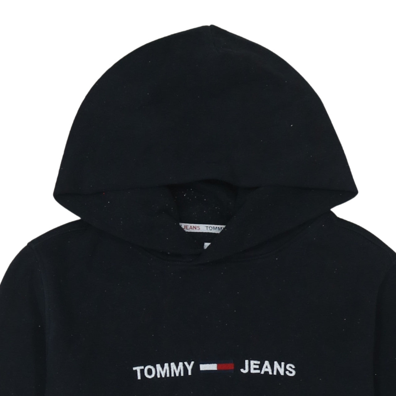 Tommy Jeans Mens Black Pullover Hoodie S Embroidered Logo