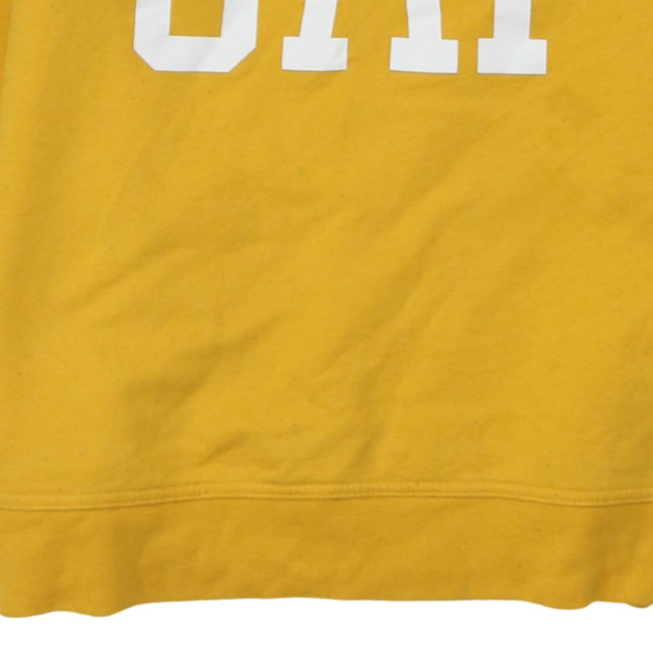 GAP Womens Yellow Logo Pullover Sweatshirt L Cotton Blend