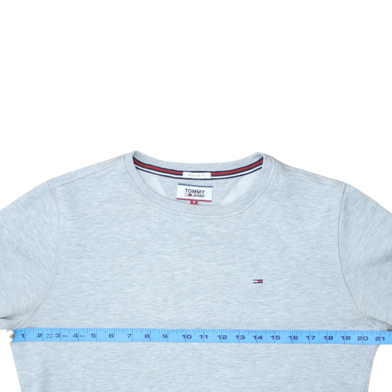 Tommy Jeans Men's Grey Regular Fit Crew Neck Sweatshirt Size S
