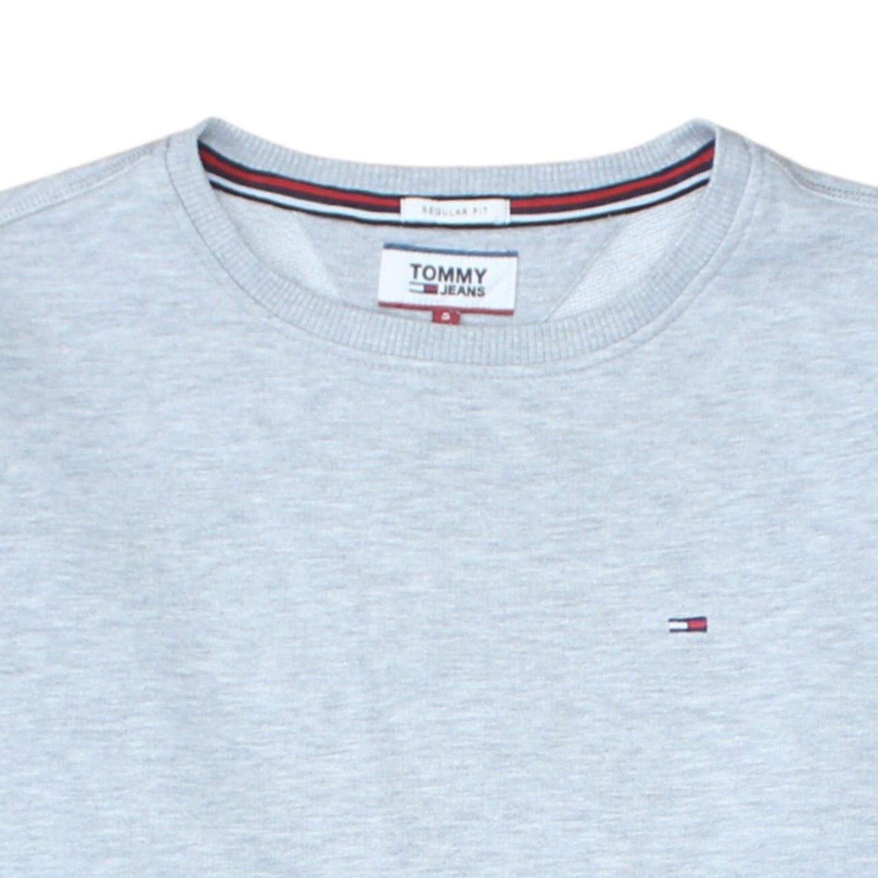 Tommy Jeans Men's Grey Regular Fit Crew Neck Sweatshirt Size S