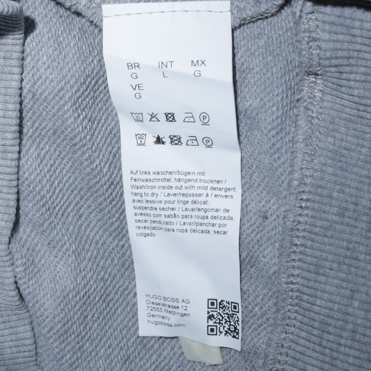 Hugo Boss Men's Grey Logo Crew Neck Sweatshirt Size L
