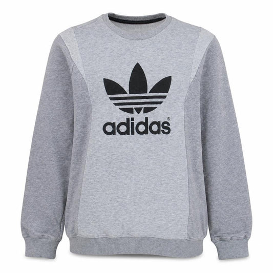 Adidas Women's Grey Crew Neck Sweatshirt Size S Logo Pullover