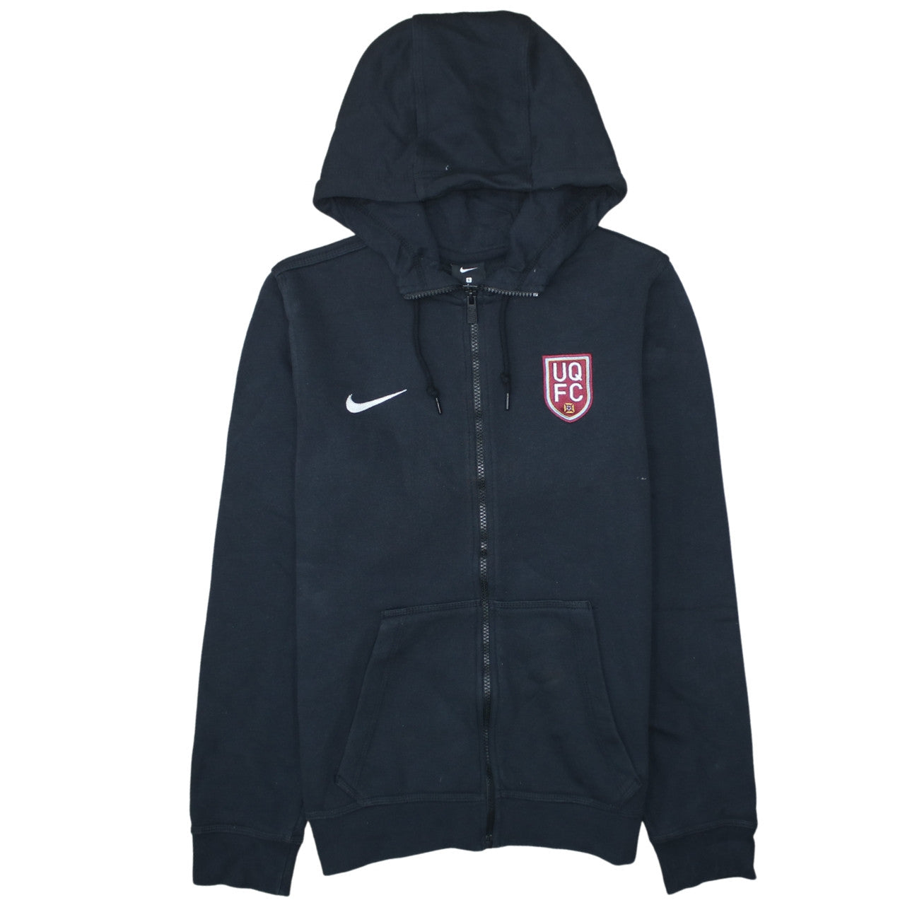 Nike Men's Black Full Zip Hoodie Small Embroidered UQFC Sportswear