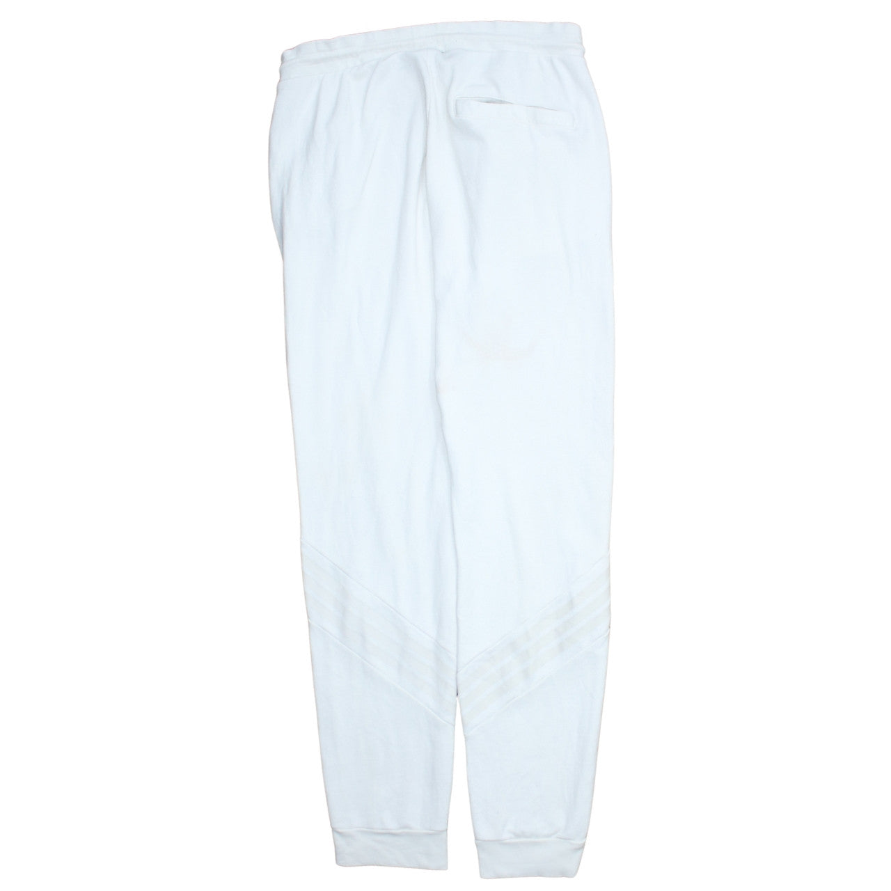 adidas Men’s White Sweatpants L Regular Fit Tapered Fleece Joggers