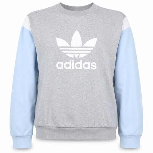 Adidas Women's Grey & Blue Crew Neck Sweatshirt Size 8 Classic Logo