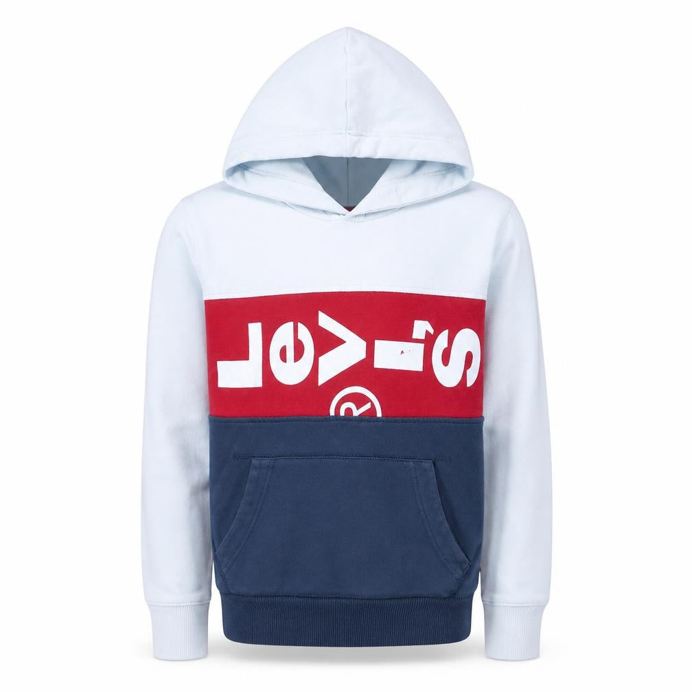 Levi's Boys White Red Blue Hoodie Size 14 Years Cotton Blend Pullover