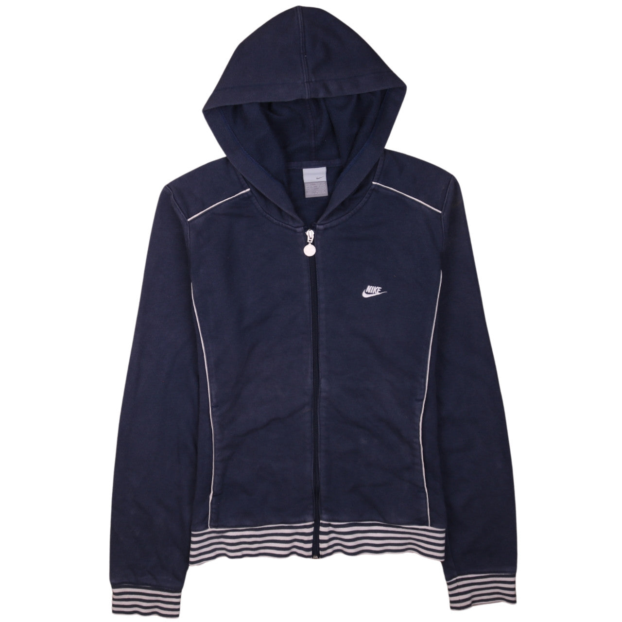 Nike Womens Navy Blue Full Zip Hoodie L 14/16 Hooded Sweatshirt