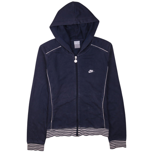 Nike Womens Navy Blue Full Zip Hoodie L 14/16 Hooded Sweatshirt