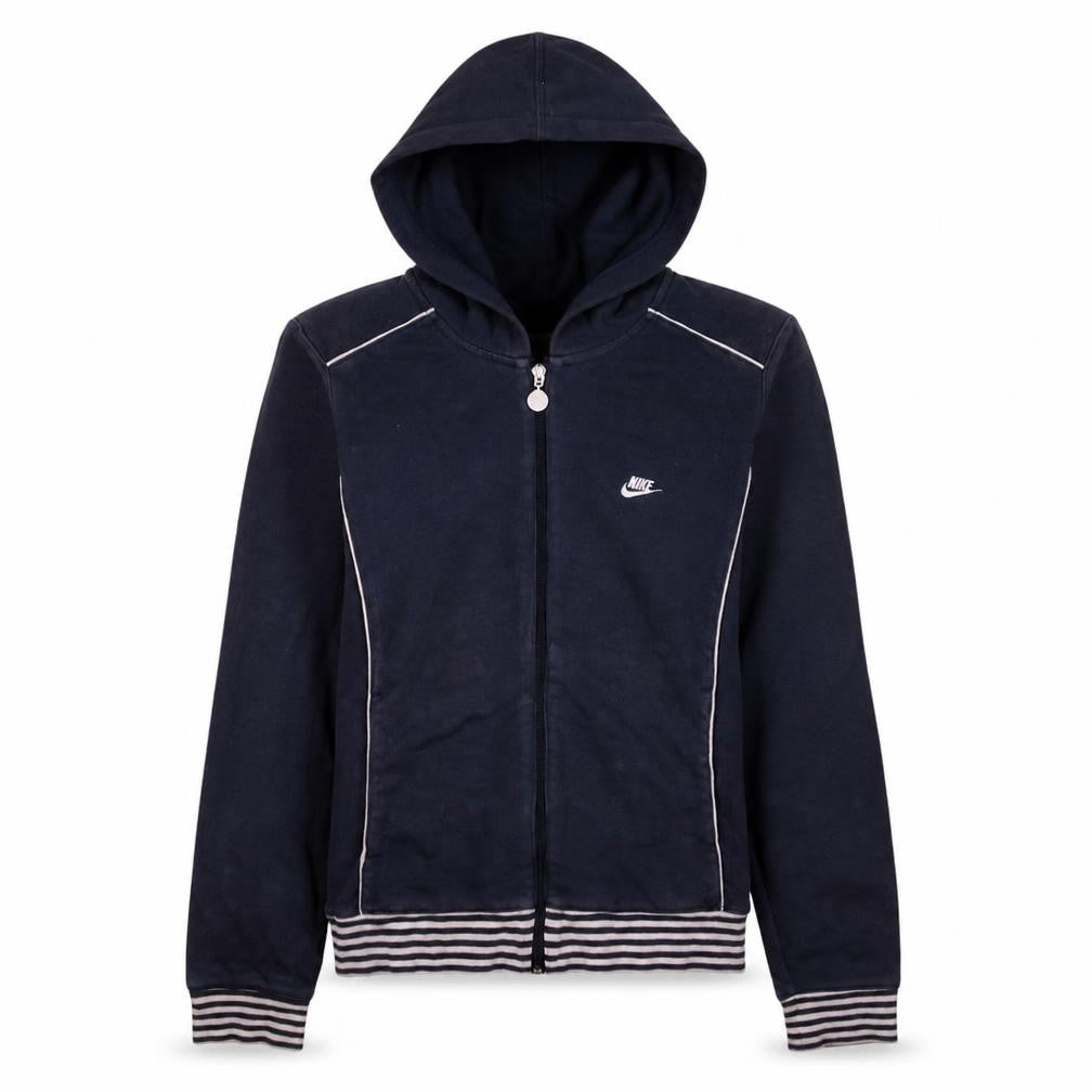 Nike Womens Navy Blue Full Zip Hoodie L 14/16 Hooded Sweatshirt