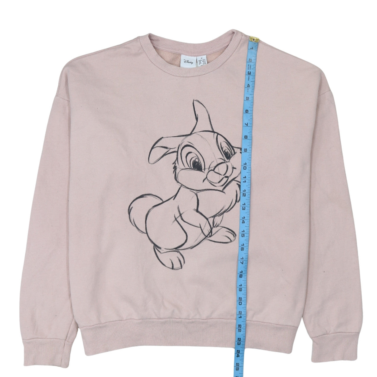 Disney Women Pink Thumper Sweatshirt Medium Bambi Graphic Pullover