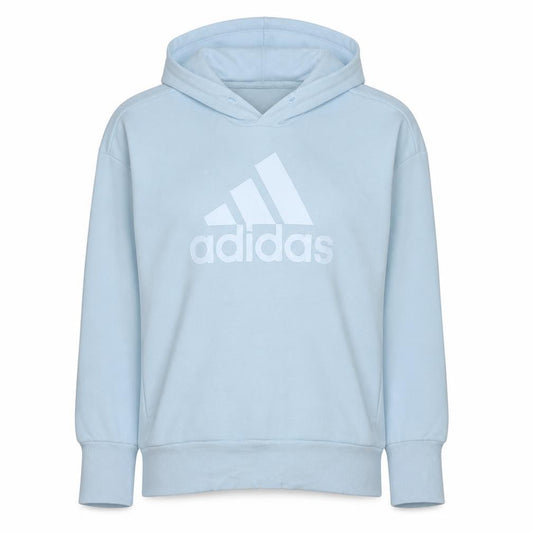 Adidas Womens Light Blue Hoodie Medium Pullover Cotton Blend Logo Sweatshirt