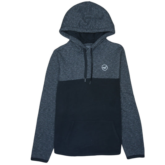 Hollister Men’s Grey Colour Block Pullover Hoodie Size S