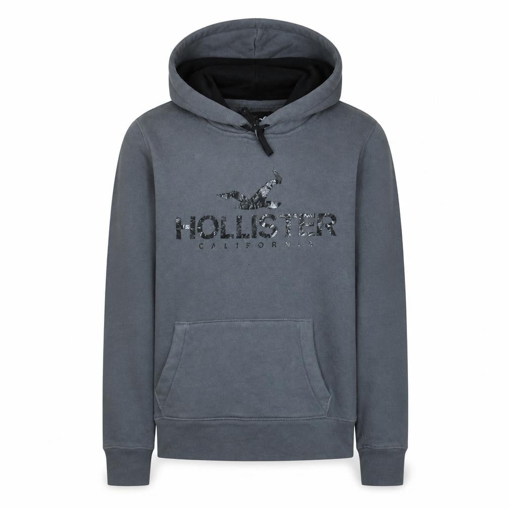 Hollister Men’s Grey XS Pullover Hoodie with Logo Graphic