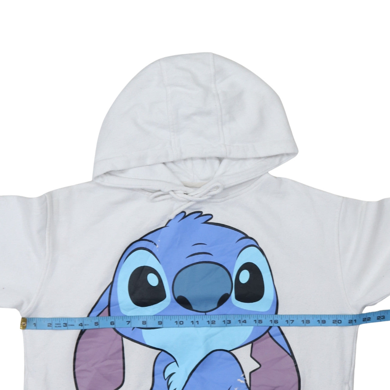 Disney Primark Women White Stitch Hoodie Size S 10/12 Pullover Cotton