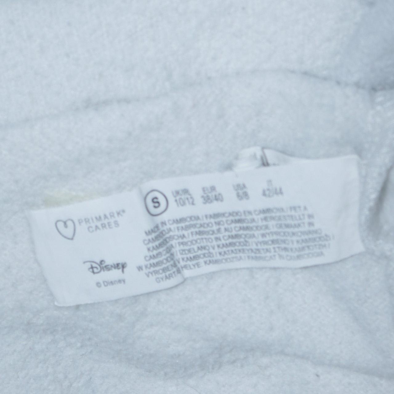 Disney Primark Women White Stitch Hoodie Size S 10/12 Pullover Cotton