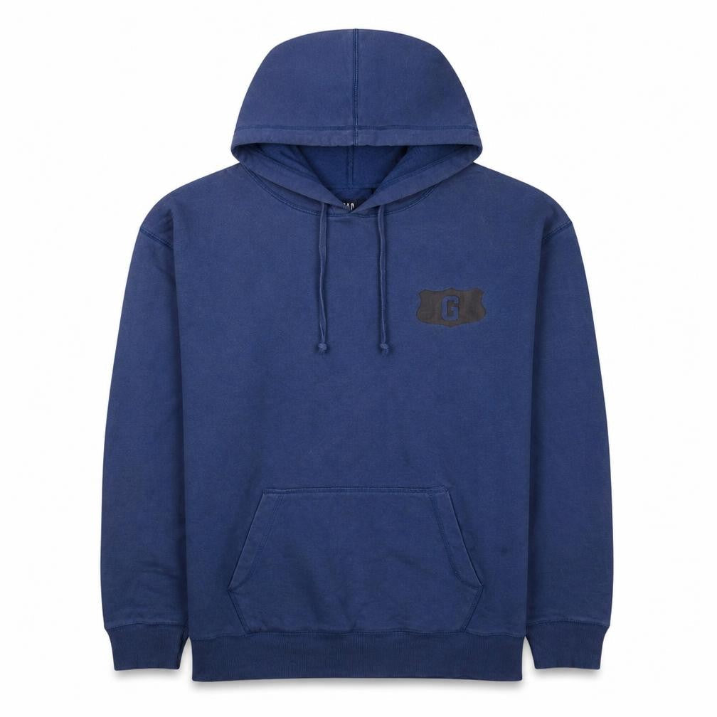 Gap Mens Blue XL Pullover Hoodie Cotton Blend Logo Casual