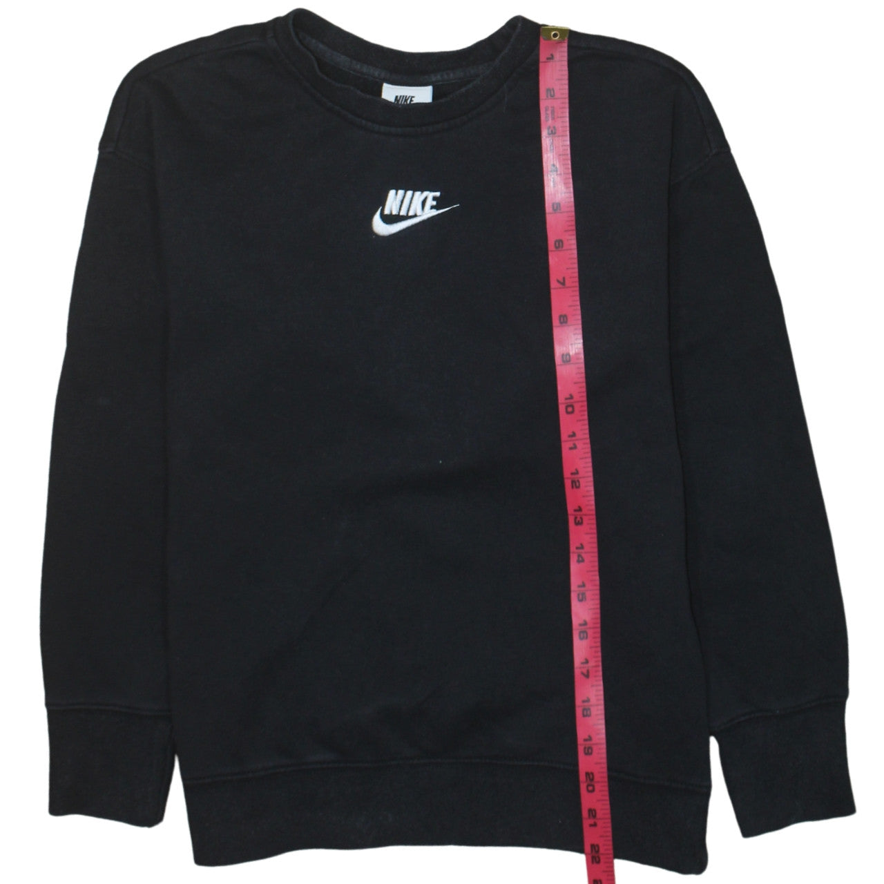 Nike Boys Black Pullover Sweatshirt M 11-12 Years Embroidered Logo Fleece