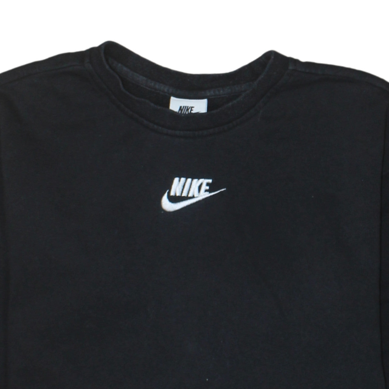 Nike Boys Black Pullover Sweatshirt M 11-12 Years Embroidered Logo Fleece