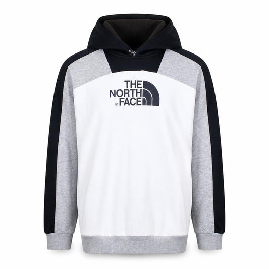 The North Face Boys Grey Black Colourblock Pullover Hoodie XL Cotton Blend