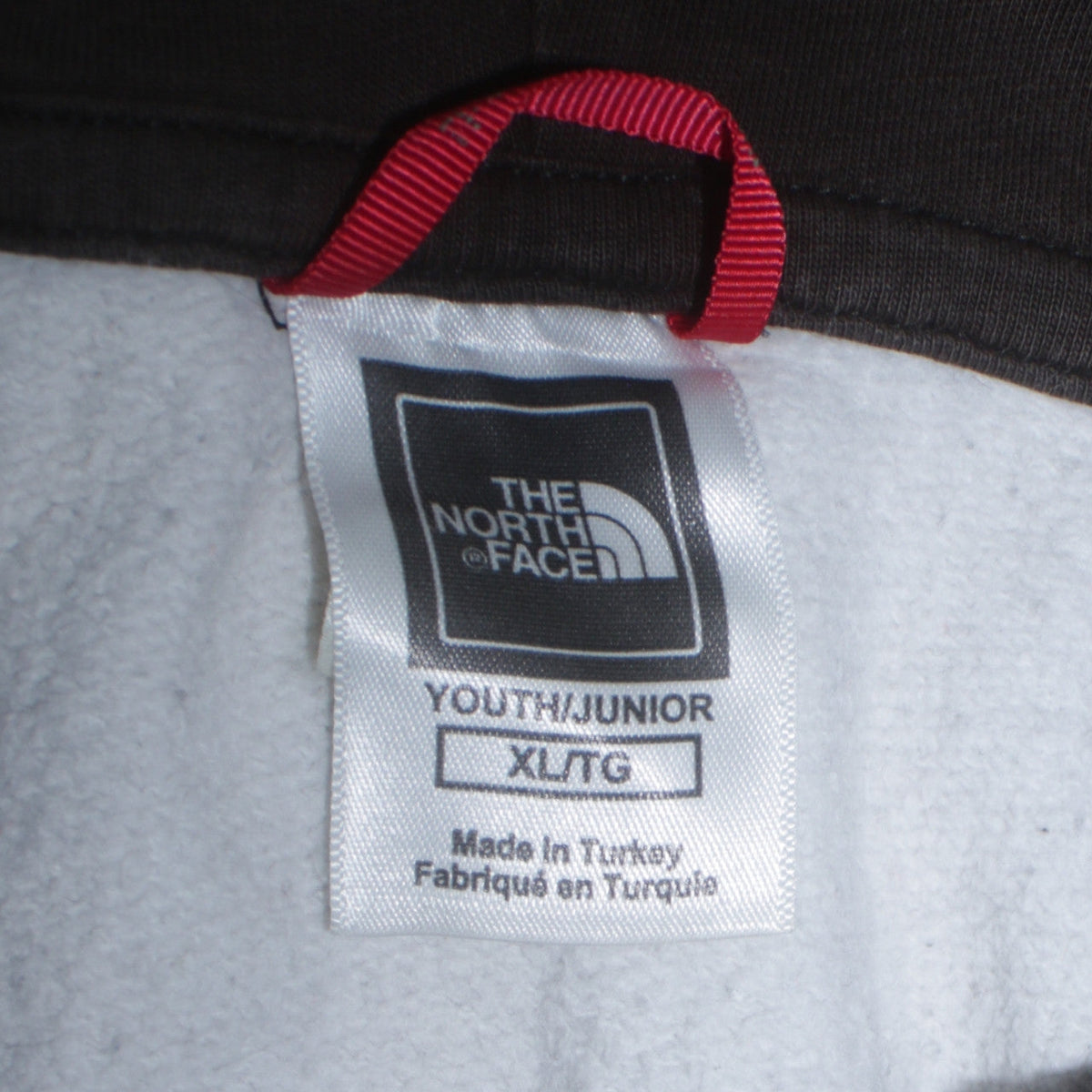 The North Face Boys Grey Black Colourblock Pullover Hoodie XL Cotton Blend