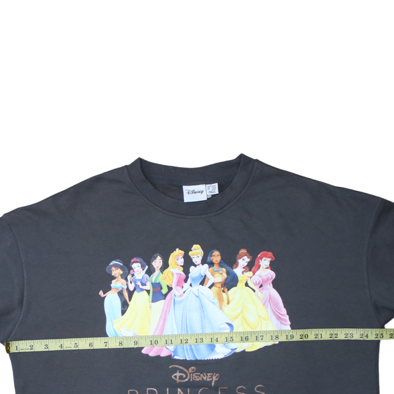 Disney Women Black Princess Crew Neck Pullover Sweatshirt Size L