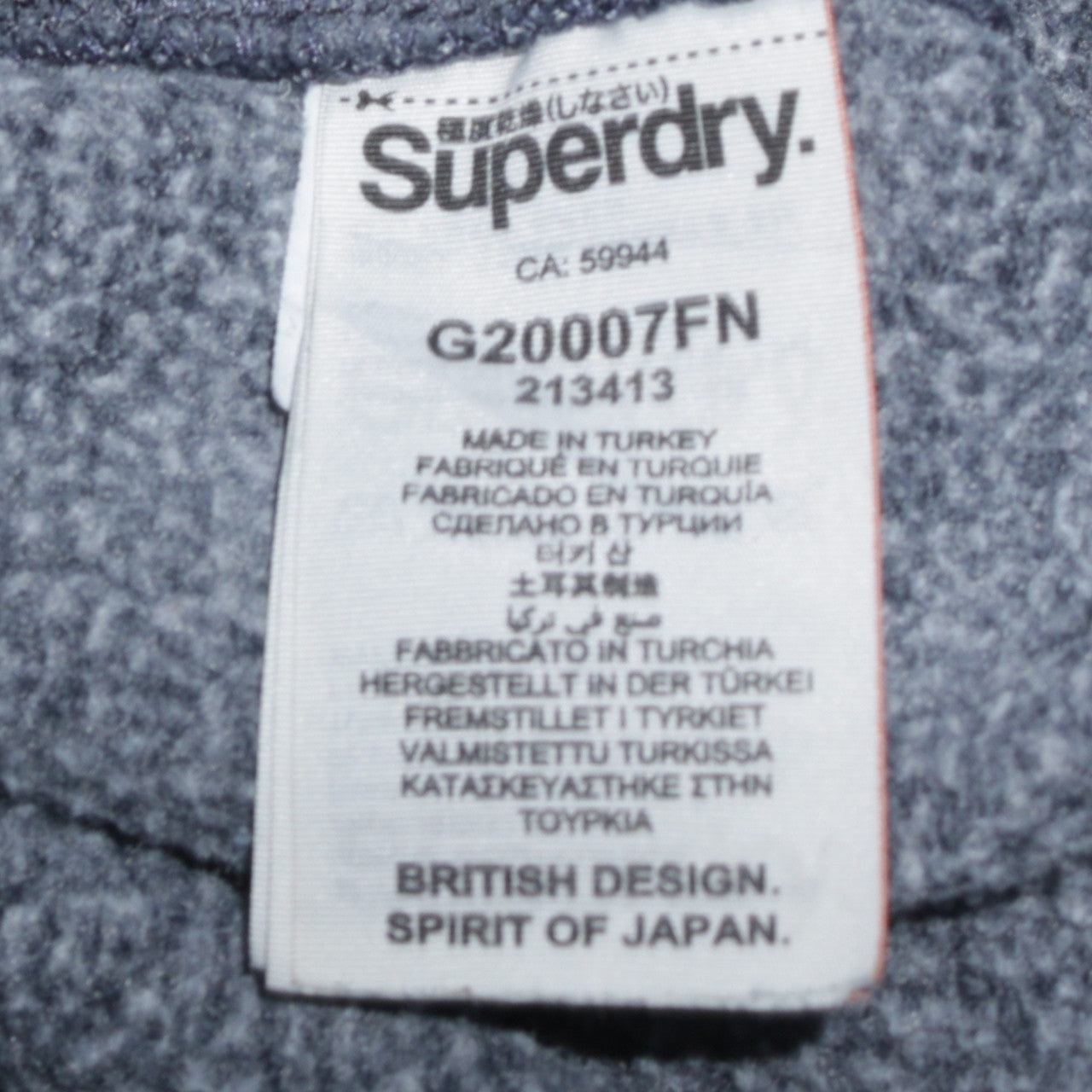 Superdry Women Grey Sequin Logo Pullover Hoodie Size M