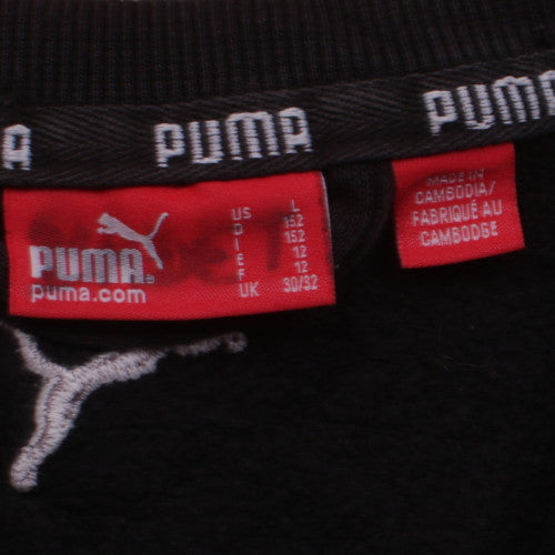 Puma Boys Black Full Zip Sweatshirt Size 12 Years Logo Fleece