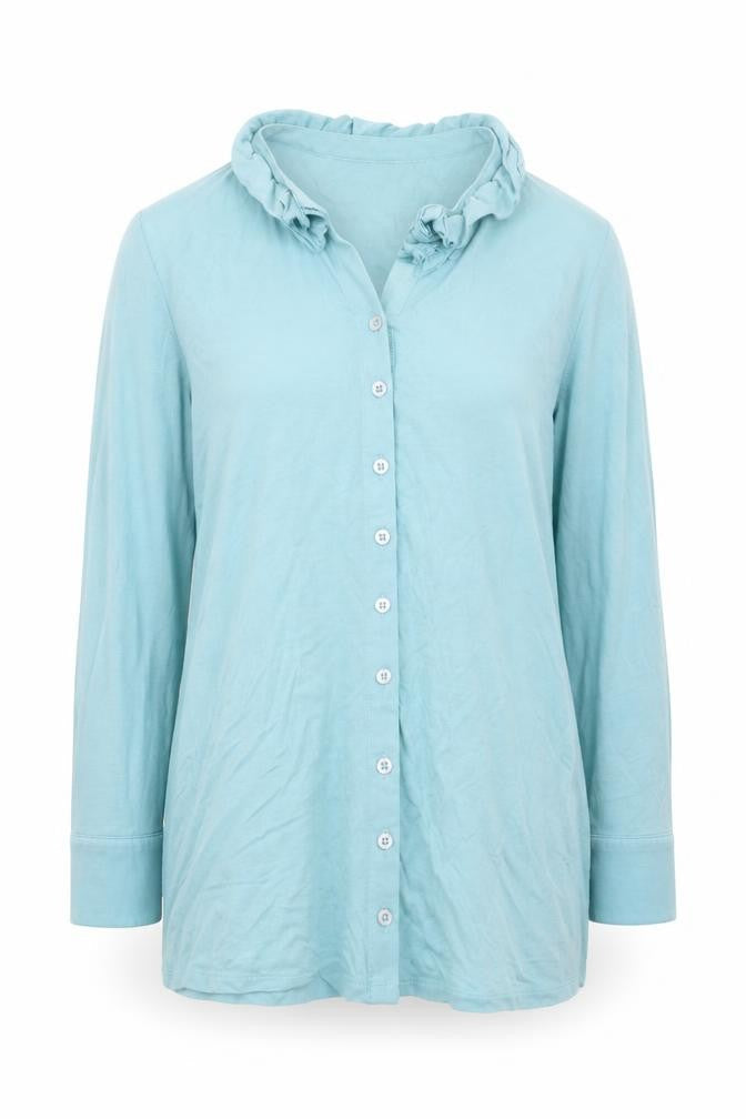 Boden Women Blue Long Sleeve Collared Button-Up Shirt Size 8