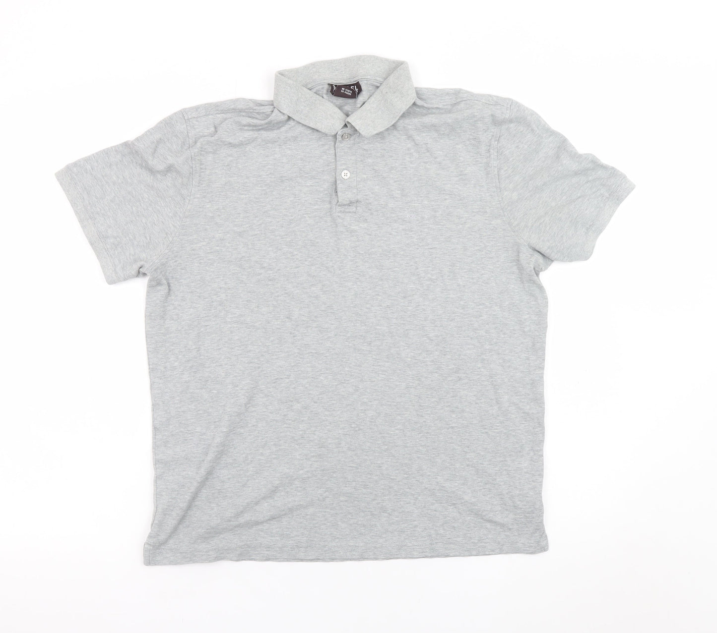 Michael Kors Men's Grey Cotton Short Sleeve Polo Shirt M