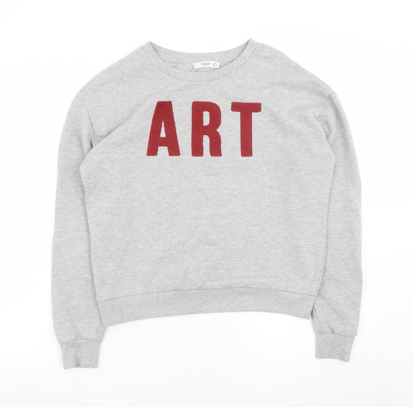 Mango Women Grey 'ART' Pullover Sweatshirt Size XS Casual Wear