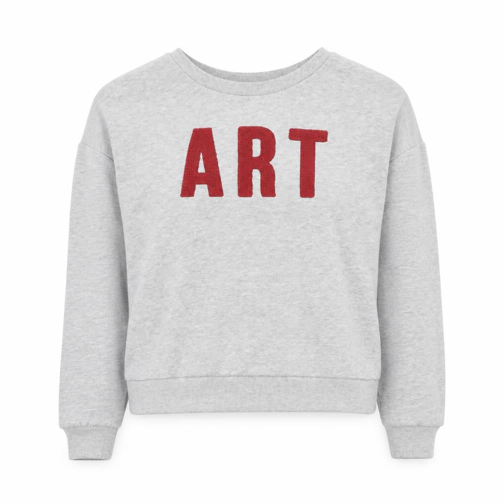 Mango Women Grey 'ART' Pullover Sweatshirt Size XS Casual Wear